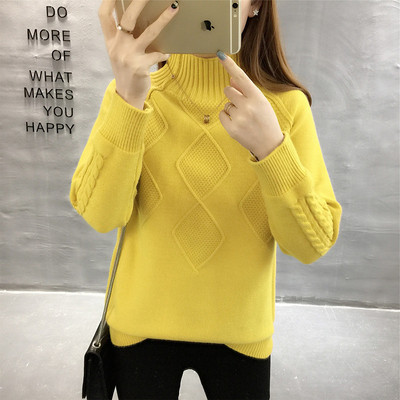 Női pulóver magas gallérral, hat színben