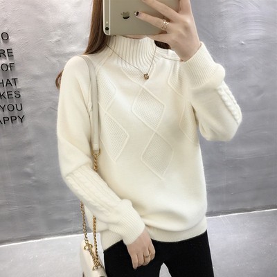 Női pulóver magas gallérral, hat színben