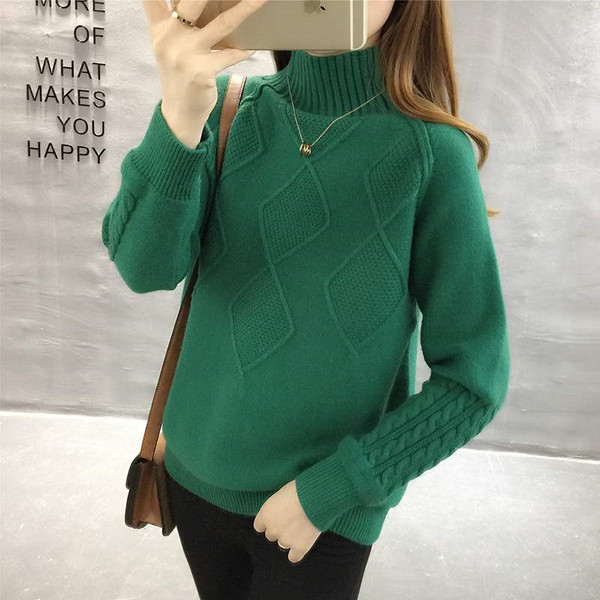 Női pulóver magas gallérral, hat színben