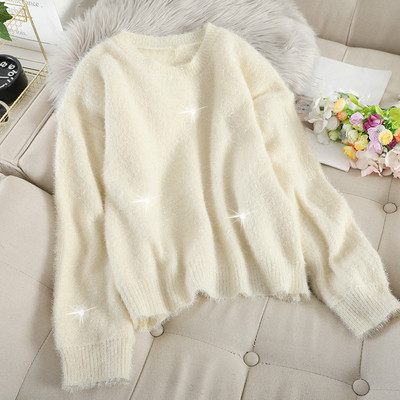 Fényes hatású női pehelypulóver több színben