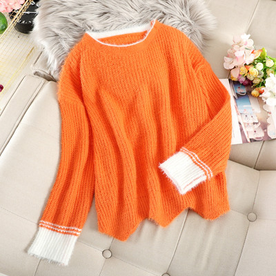 Γυναικείο πουλόβερ με ωοειδές λαιμόκοψη σε διάφορα χρώματα