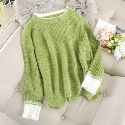 Γυναικείο πουλόβερ με ωοειδές λαιμόκοψη σε διάφορα χρώματα