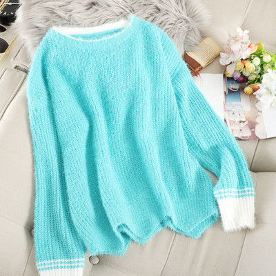 Γυναικείο πουλόβερ με ωοειδές λαιμόκοψη σε διάφορα χρώματα