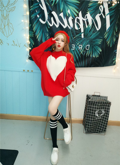 Hosszú és széles pulóver + zokni két színben