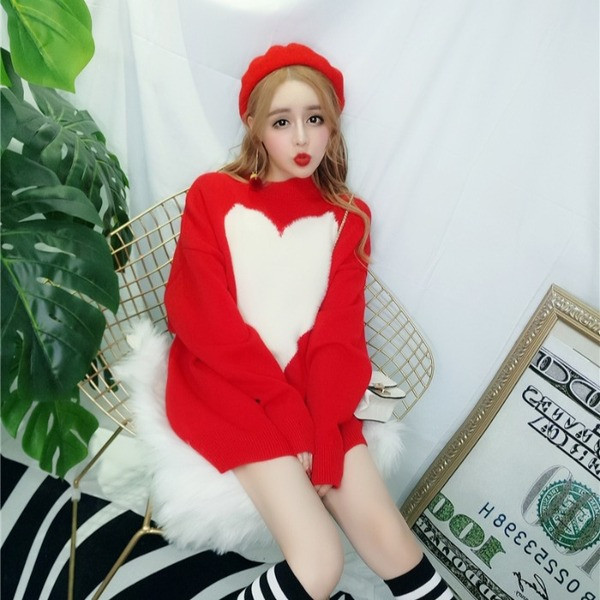 Hosszú és széles pulóver + zokni két színben