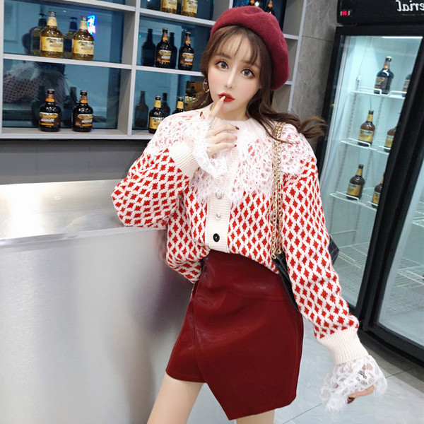 Cardigan dama cu nasturi colorati - model larg