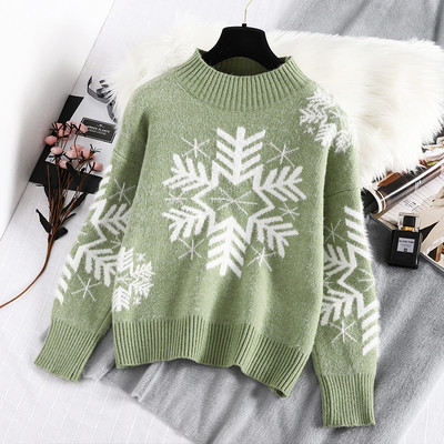 Új modell női pulóver polo gallérral, zöld és piros színben