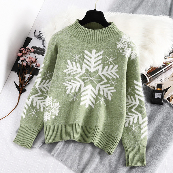 Új modell női pulóver polo gallérral, zöld és piros színben