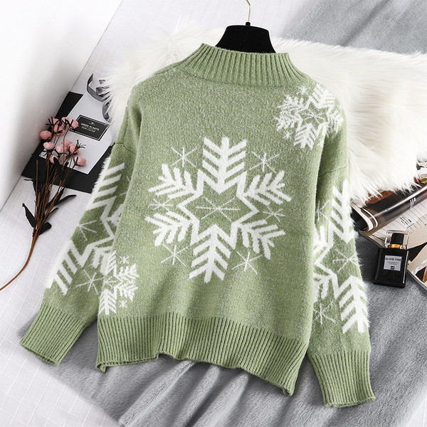 Új modell női pulóver polo gallérral, zöld és piros színben