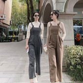 Női kordbársony overál barna színben + blúz