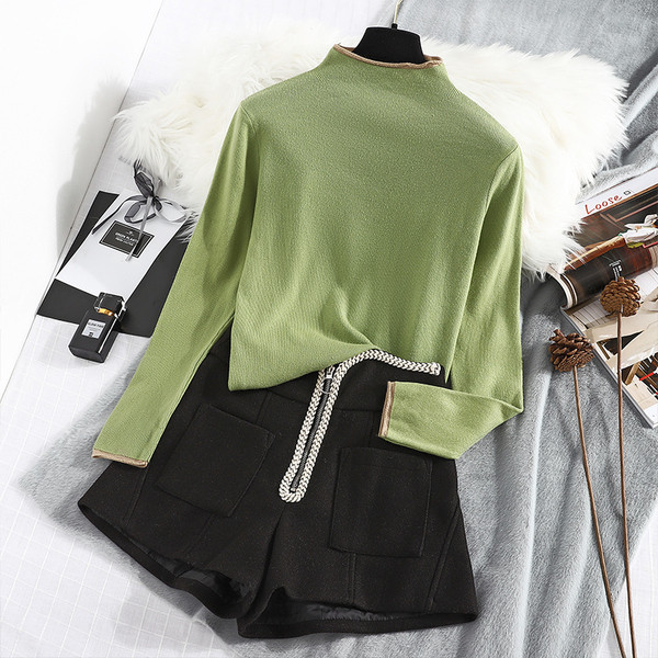 Új modell női pulóver polo gallérral - többféle színben