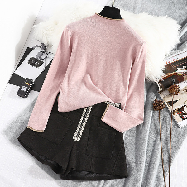 Új modell női pulóver polo gallérral - többféle színben