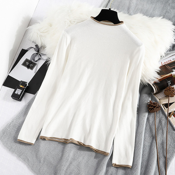 Új modell női pulóver polo gallérral - többféle színben