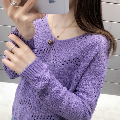 Női kötött pulóver spitz nyakkivágással, több színben