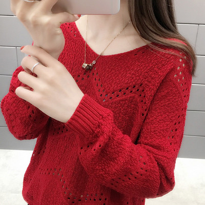 Női kötött pulóver spitz nyakkivágással, több színben