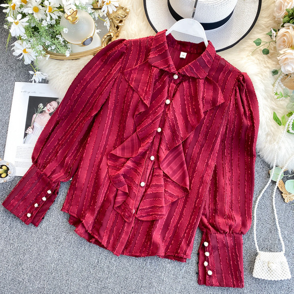 Modern női ing békával, három színben