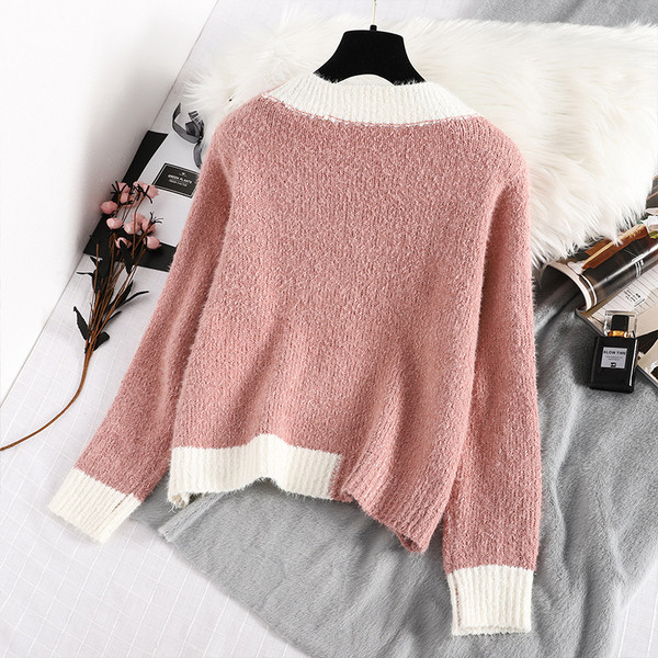 Νεο μοντέλο γυναικείο πουλόβερ σε ροζ χρώμα