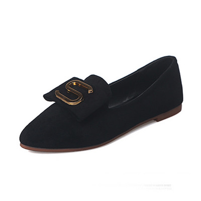 Καθημερινά γυναικεία παπούτσια σε καφέ και μαύρο χρώμα με επίπεδη σόλα από οικολογικό σουέτ