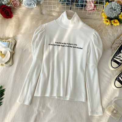 Μοντέρνα γυναικεία μπλούζα με υψηλό κολάρο σε διάφορα χρώματα