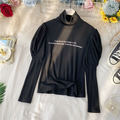 Μοντέρνα γυναικεία μπλούζα με υψηλό κολάρο σε διάφορα χρώματα