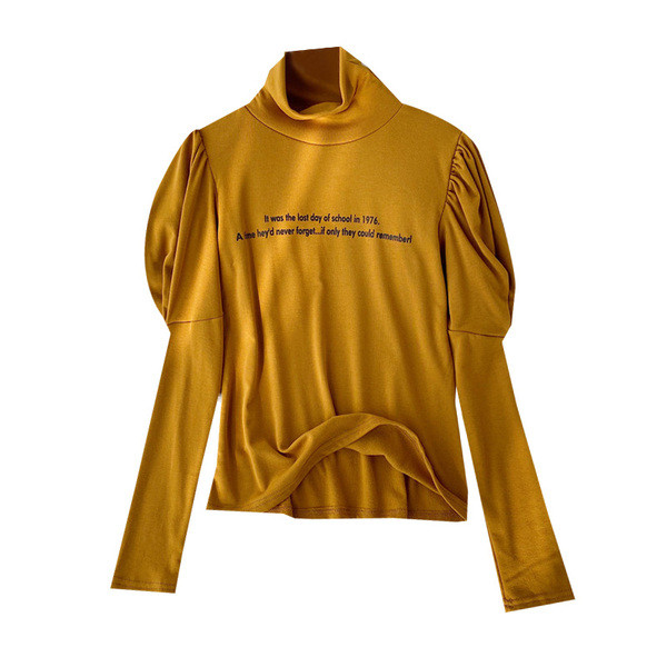 Μοντέρνα γυναικεία μπλούζα με υψηλό κολάρο σε διάφορα χρώματα