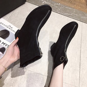 Velúr női csizma cipzárral, fekete és bézs színben, télre alkalmas