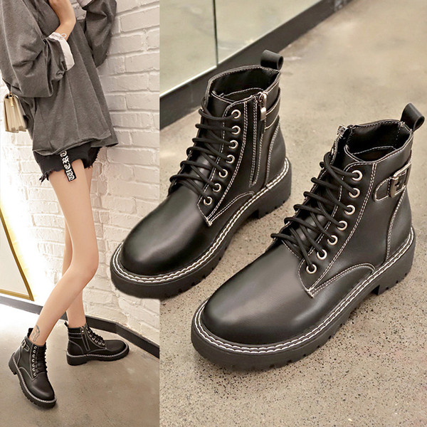 Καθημερινές έκο δερμ'ατινες χειμωνιάτικες μπότες  σε μαύρο χρώμα