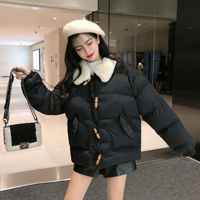 Női téli kabát tollas gallérral, fekete és barna színben