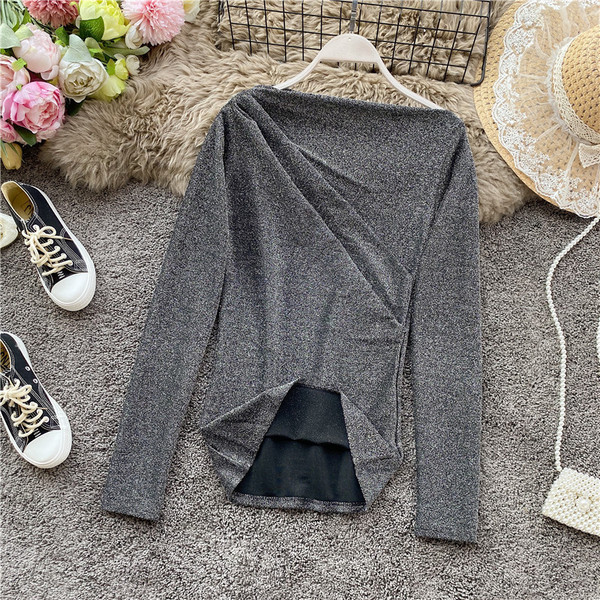 Μοντέρνα κομψή γυναικεία μπλούζα μακρυμάνικο μοντέλο σε διάφορα χρώματα