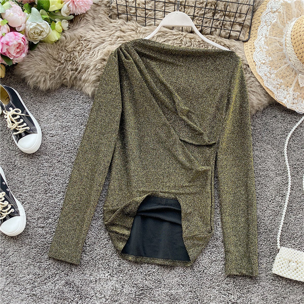 Μοντέρνα κομψή γυναικεία μπλούζα μακρυμάνικο μοντέλο σε διάφορα χρώματα