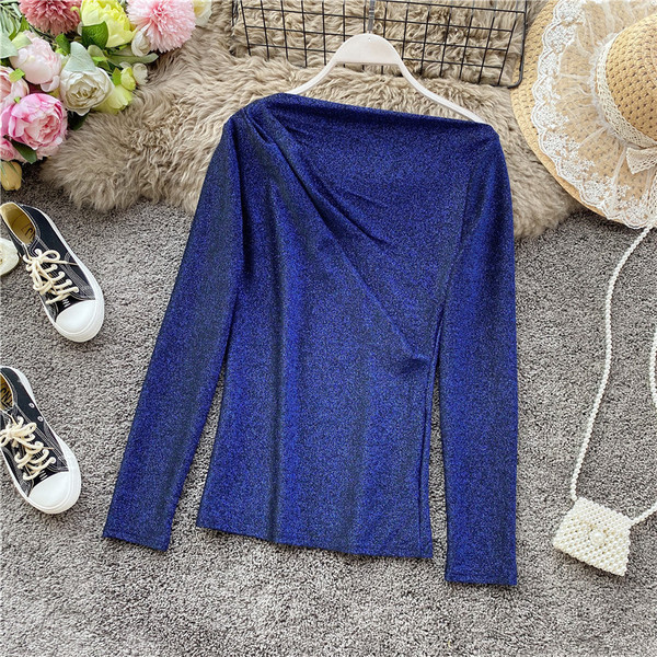 Μοντέρνα κομψή γυναικεία μπλούζα μακρυμάνικο μοντέλο σε διάφορα χρώματα