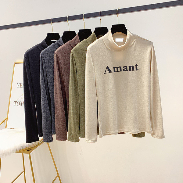 Modern női blúz fényes hatású pólógallérral