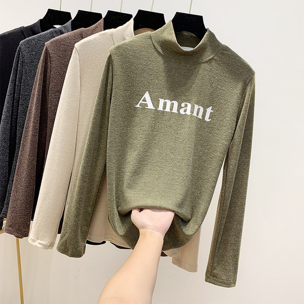 Modern női blúz fényes hatású pólógallérral