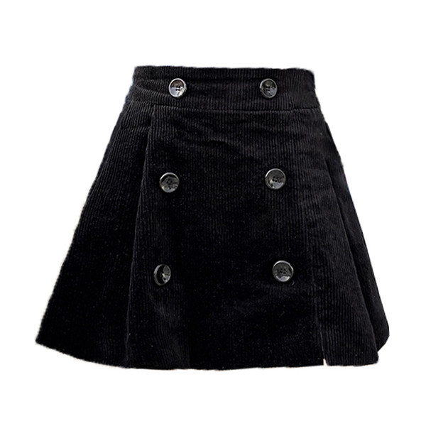 Új modell női gombos szoknya-nadrág - szabású modell fekete színben