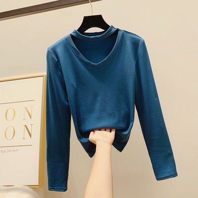 Bluză de damă cu decolteu spitz în patru culori