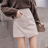 Modern női szoknya - aszimmetrikus modell zsebbel három színben