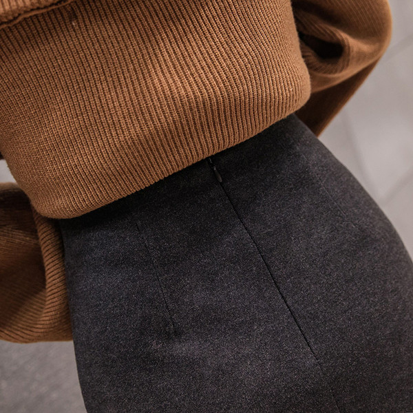 Modern női szoknya - aszimmetrikus modell zsebbel három színben