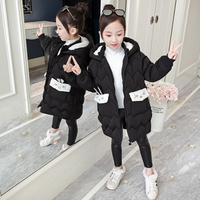 Modern gyerekdzseki lányoknak kapucnival sárga, rózsaszín és fekete rátéttel