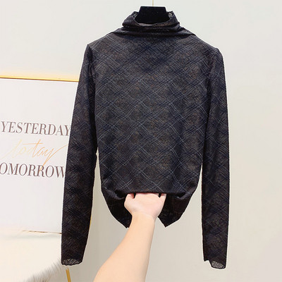 Női blúz, magas pólógallér négy színben