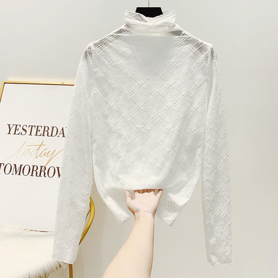 Női blúz, magas pólógallér négy színben