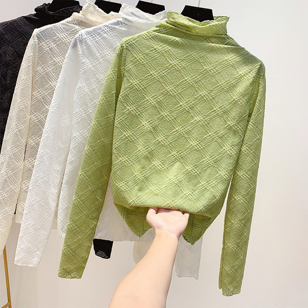 Női blúz, magas pólógallér négy színben