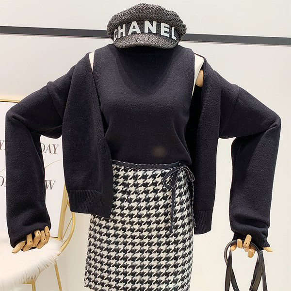 Női modern mellény + felső három színben