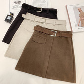 Modern női szoknya övvel három színben