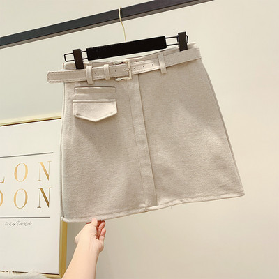 Modern női szoknya övvel három színben