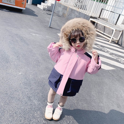 Napi gyerek téli kabát kapucnival és pehelylányoknak fehér és rózsaszín színben