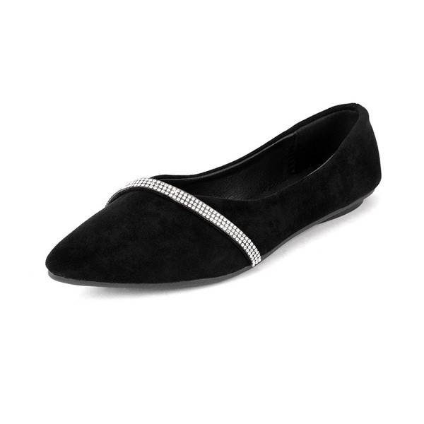 Lapos talpú női alkalmi cipő fekete és bézs öko velúr színben