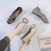 Alkalmi női cipő vastag sarkú fém elemmel több színben