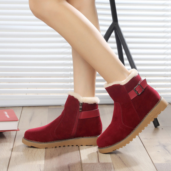 Női téli csizma puha béléssel, piros, fekete és narancs színben