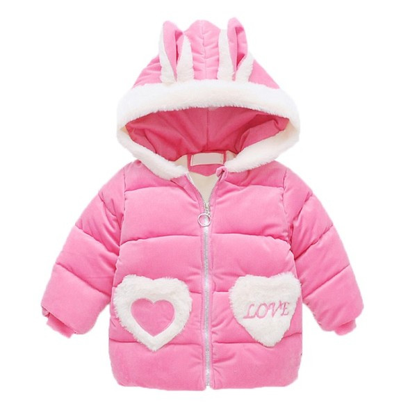 Νέο μοντέλο παιδικό μπουφάν με κουκούλα και κορδέλα σε κόκκινο και ροζ χρώμα