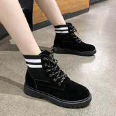 Velúr női csizma lapos talppal, télre is alkalmas